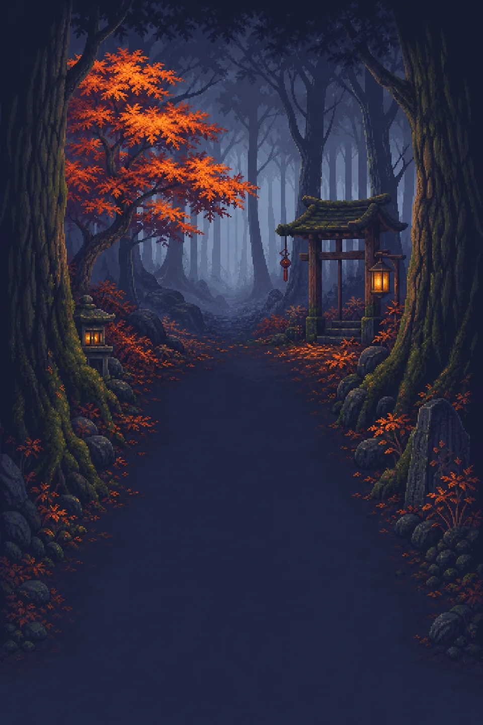 A haunted autumn forest