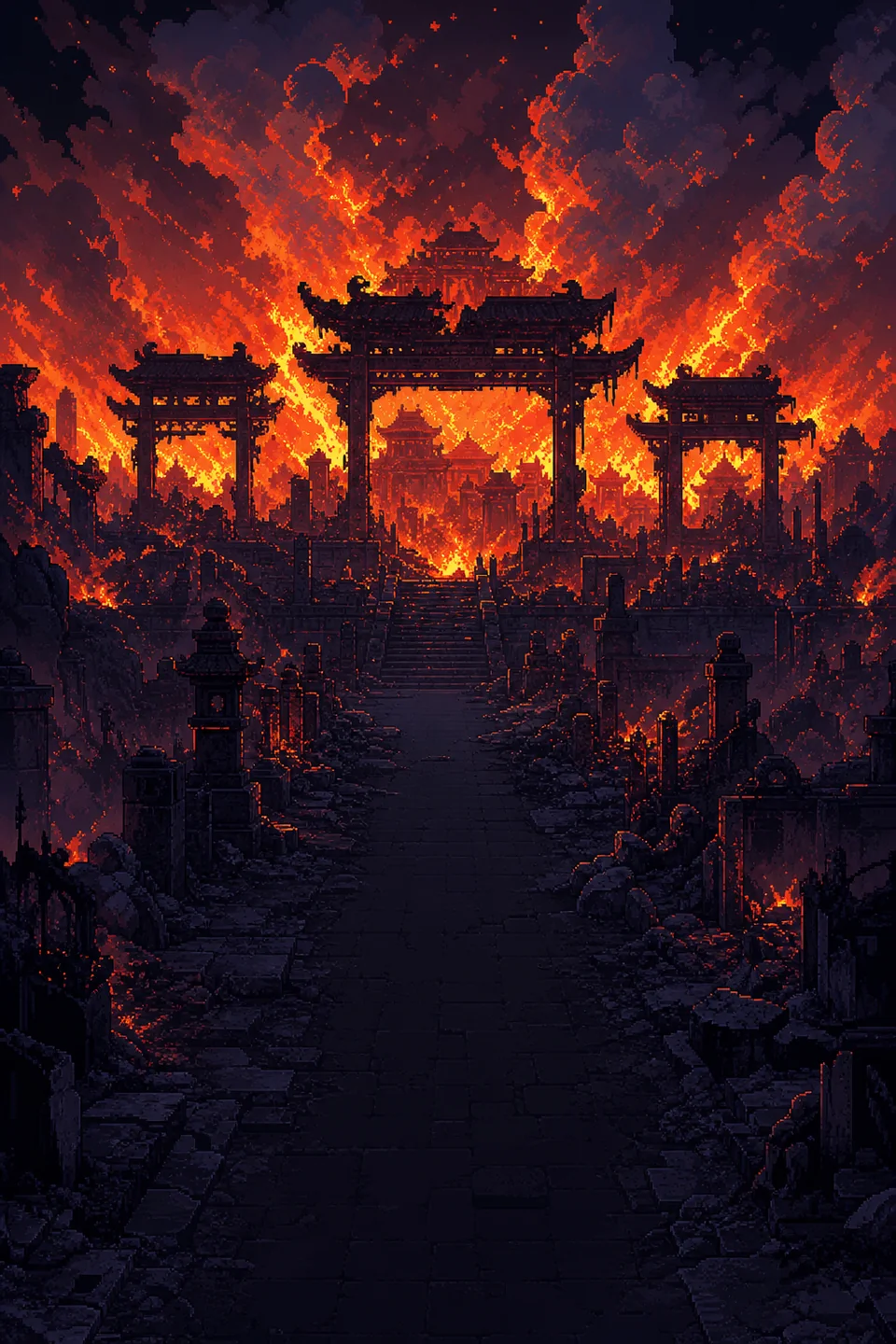 The burning imperial tomb