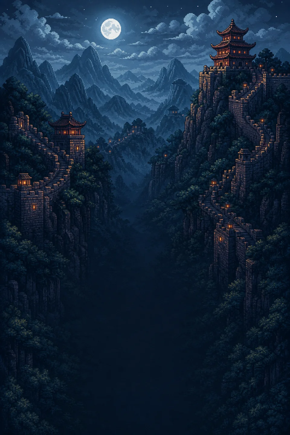 A ruined stretch of the Great Wall